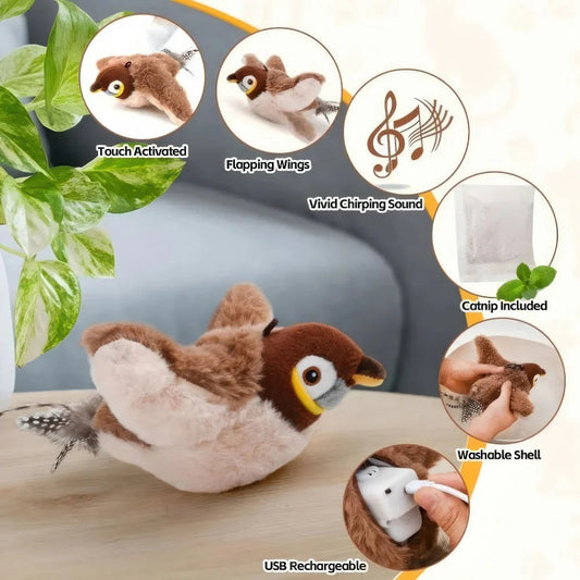 FlappySparrow™ Interactive Catnip Bird Toy